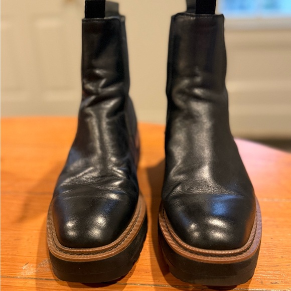 Sam Edelman Shoes - Sam Edelman Black Leather Chelsea Booties with Brown Welt
